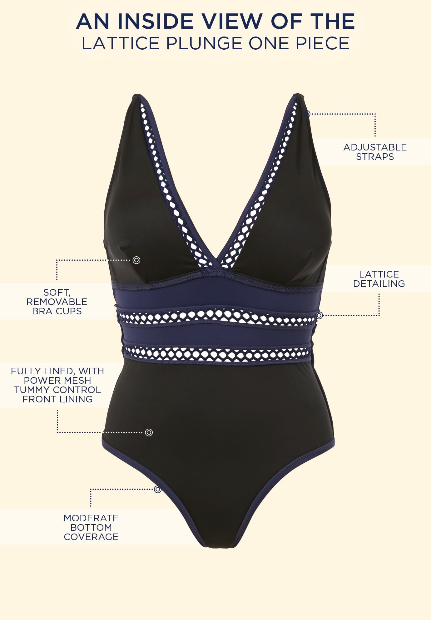 Swimsuits For All Women's Plus Size Tummy Control V Neck Lattice Plunge One Piece Swimsuit with Adjustable Straps - Image 5