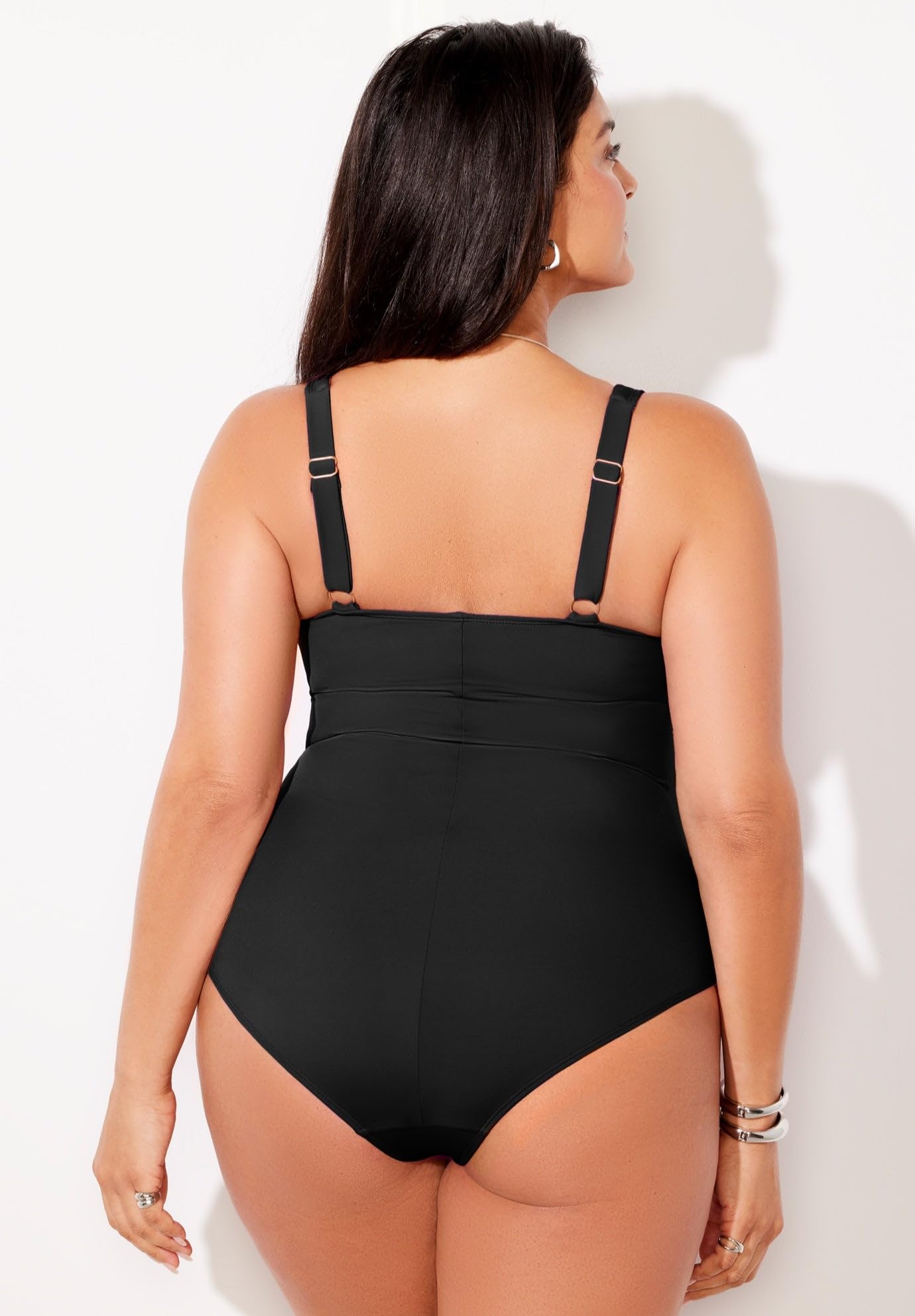 Swimsuits For All Women's Ruched Twist Front One Piece Swimsuit (Plus - Image 2