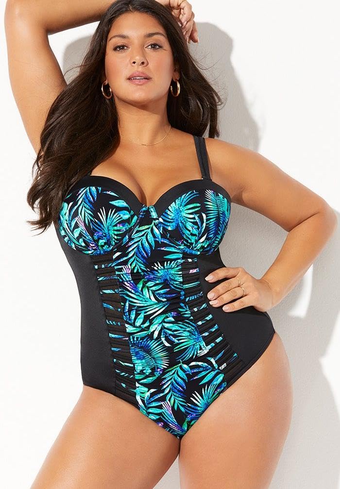 Swimsuits For All Women's Ruched Underwire One Piece Swimsuit (Plus - Image 4