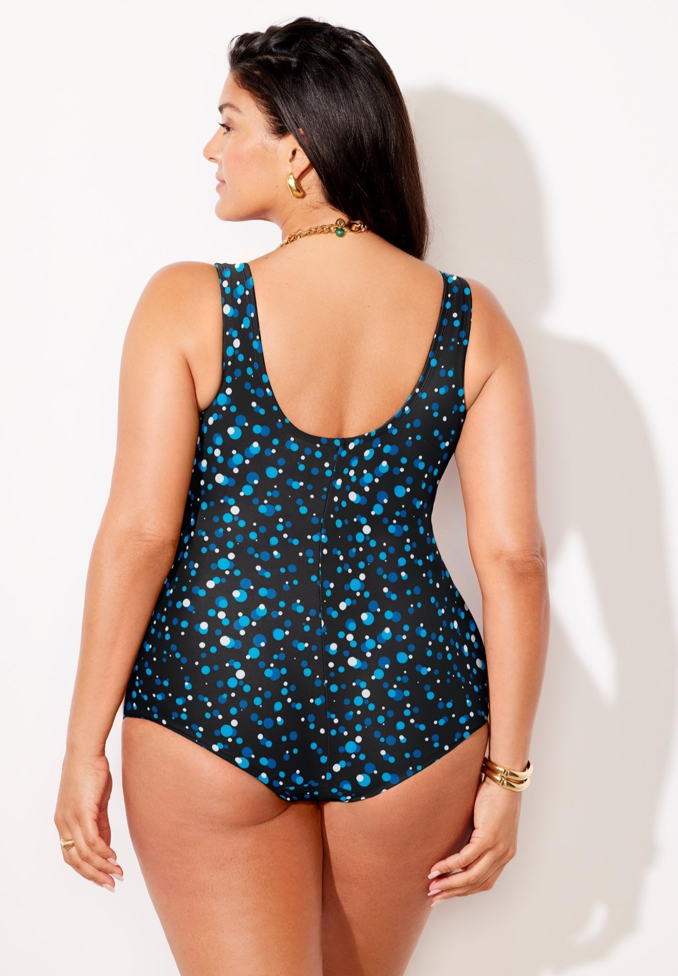 Swimsuits For All Women's Sarong Front One Piece Swimsuit - 18, Water Droplet (Plus - Image 2