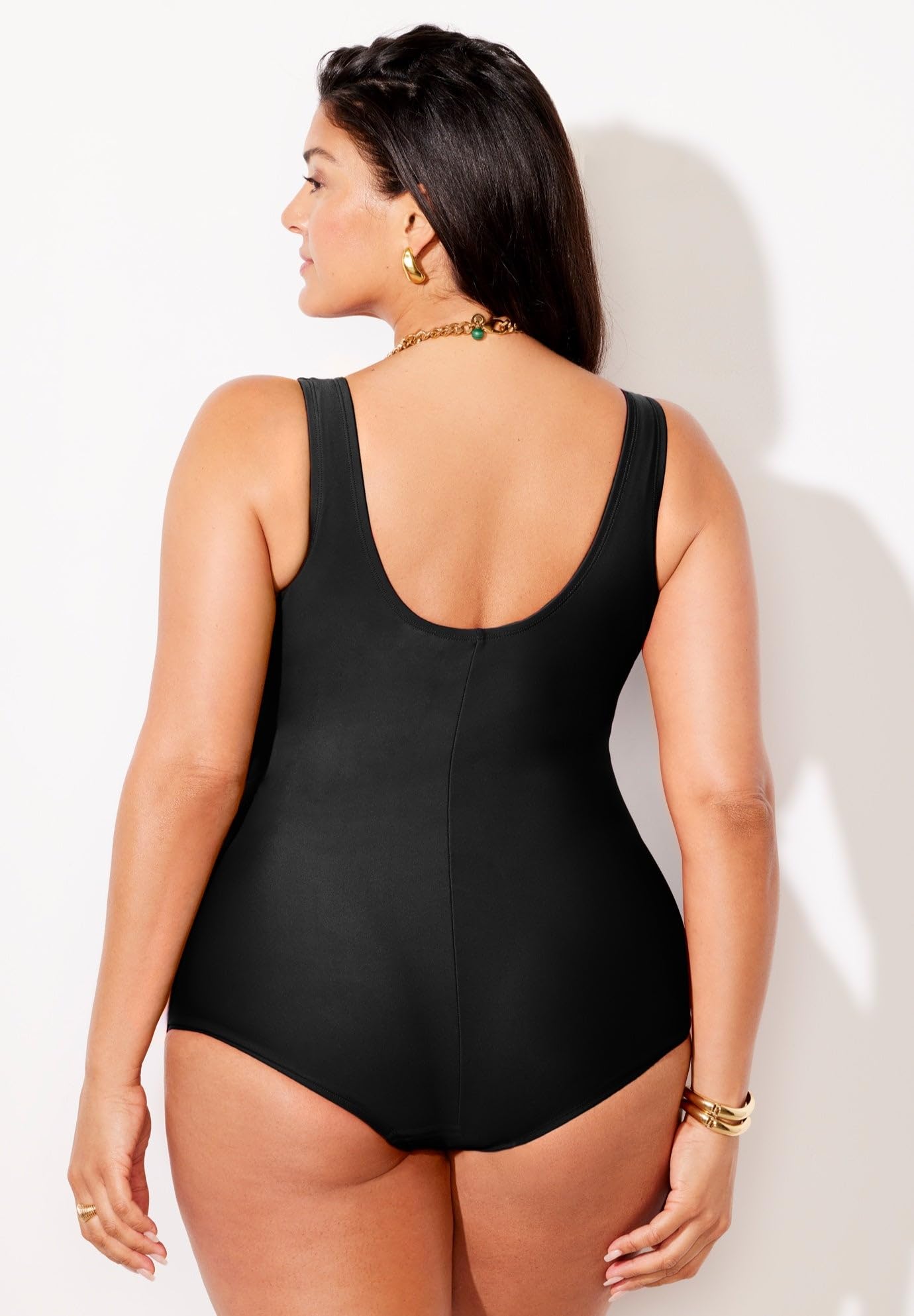 Swimsuits For All Women's Sarong Front One Piece Swimsuit (Plus - Image 5