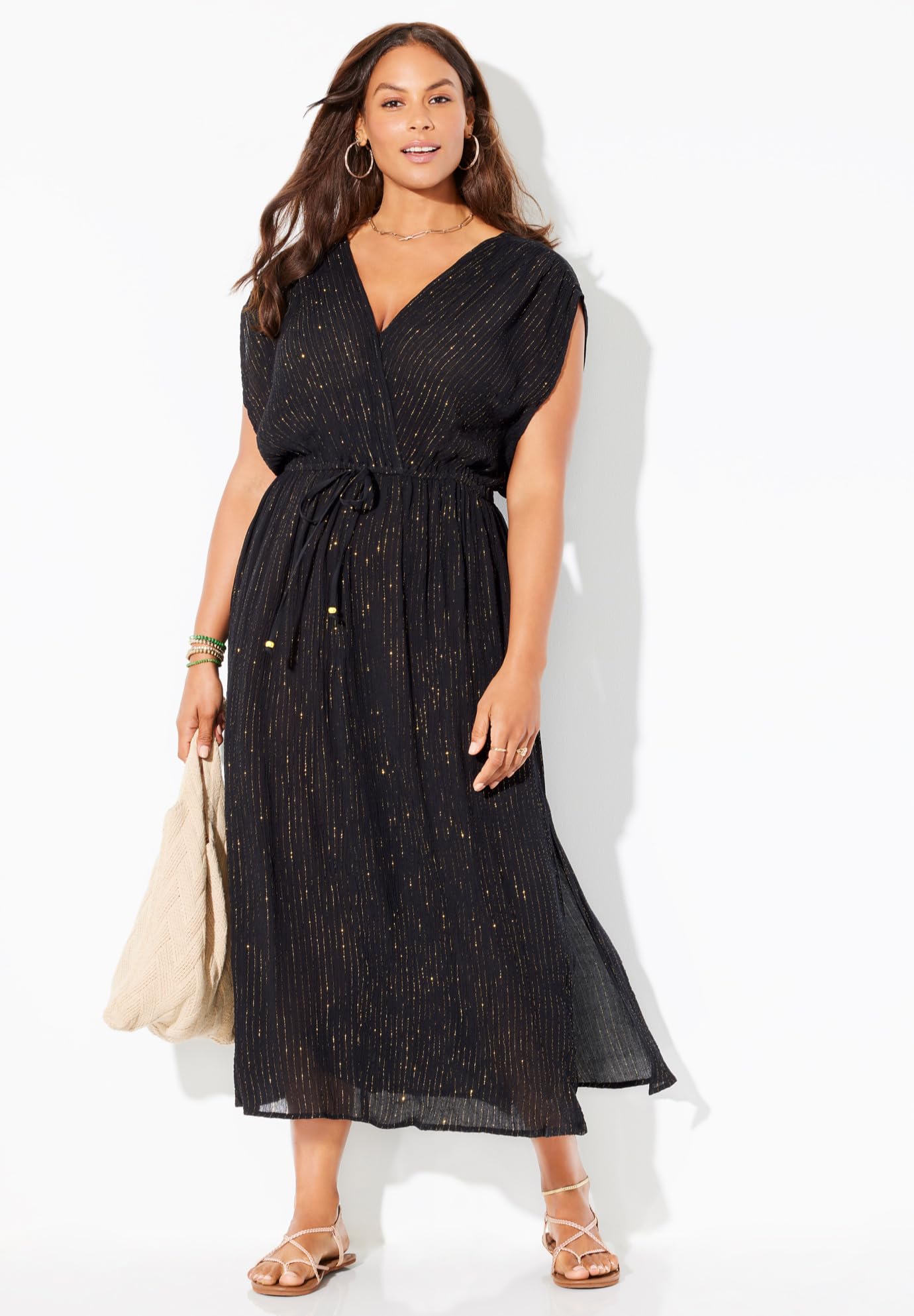 Swimsuits For All Women's Surplice Maxi Cover Up Dress (Plus - Image 4