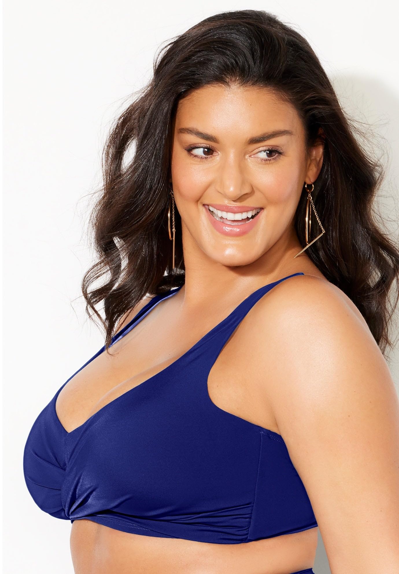 Swimsuits For All Women's Twist Front Bikini Top (Plus - Image 3