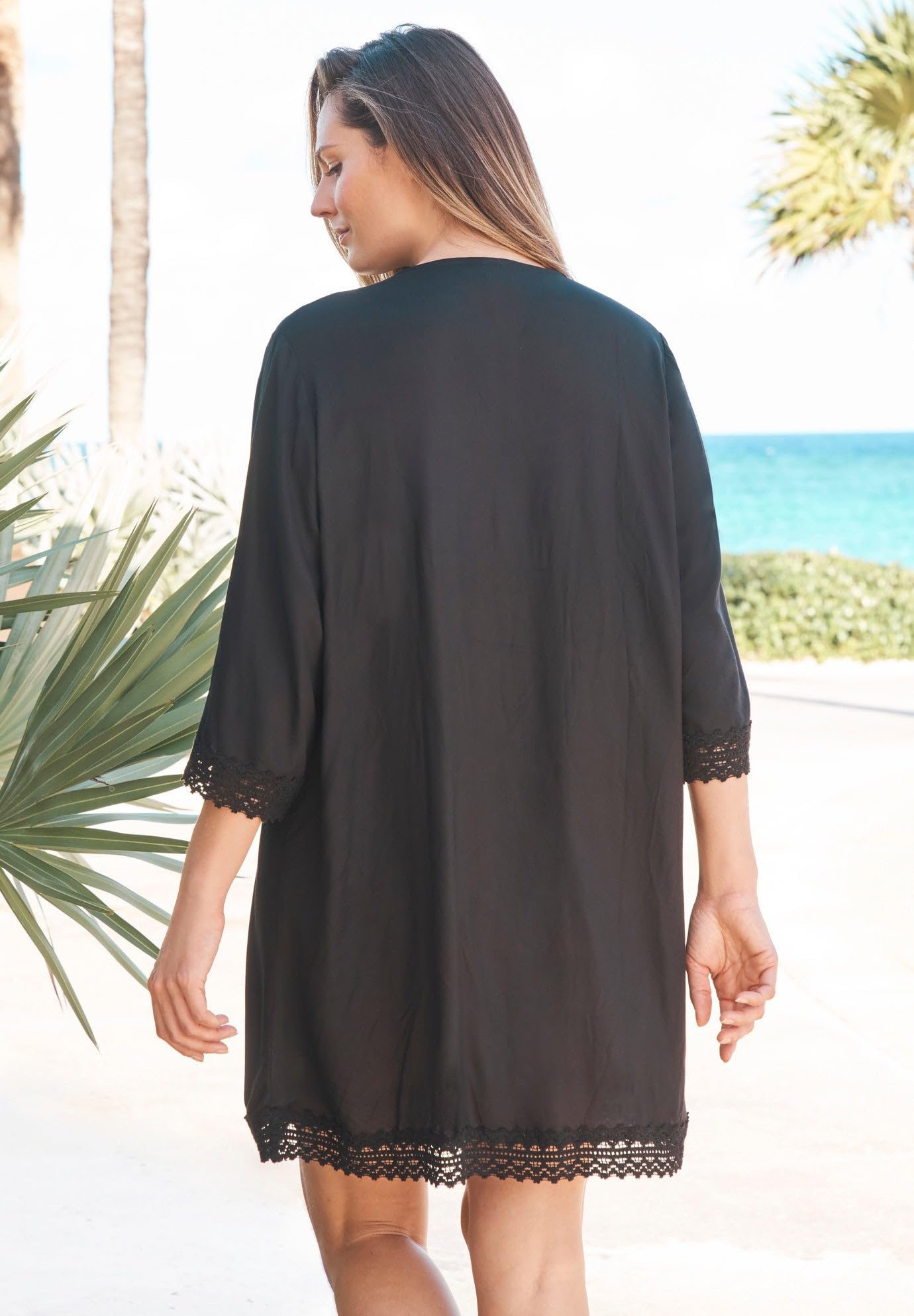 Woman Within Women's Plus Size Crochet Dress Cover-Up - Image 2